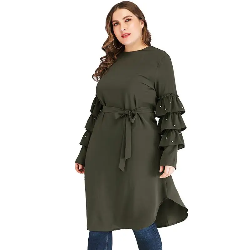 Green Vestidos платье Дубая женское мусульманский хиджаб платье Tesettur Elbise Caftan арабское платье Рамадан Турецкая мусульманская одежда - Цвет: Green