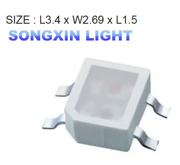 100 шт. 3528 SMD LED двухцветный R/G красный и зеленый 4-контактный 1210 светоизлучающий