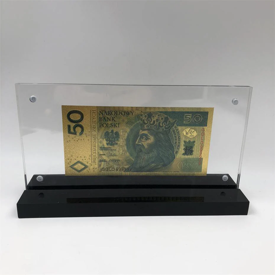colored50PLN Kelin цветной 24 K позолоченный Польша декоративная банкнота 100PLN для игры и коллекции - Цвет: colored50PLN