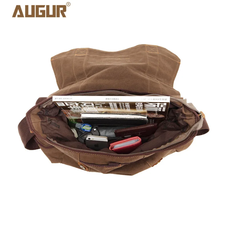 AUGUR 2019 холщовая мужская сумка через плечо мужские военные винтажные сумки для