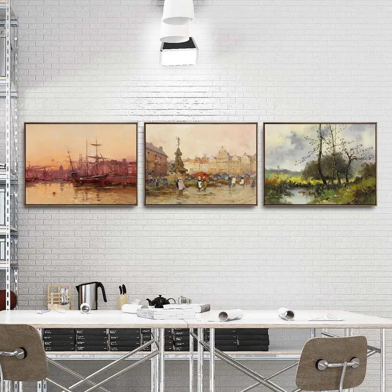 Home Decoration Art Wall Pictures Fro Living Room Poster Print Canvas Paintings French Eugene Galien Laloue 1 | Дом и сад