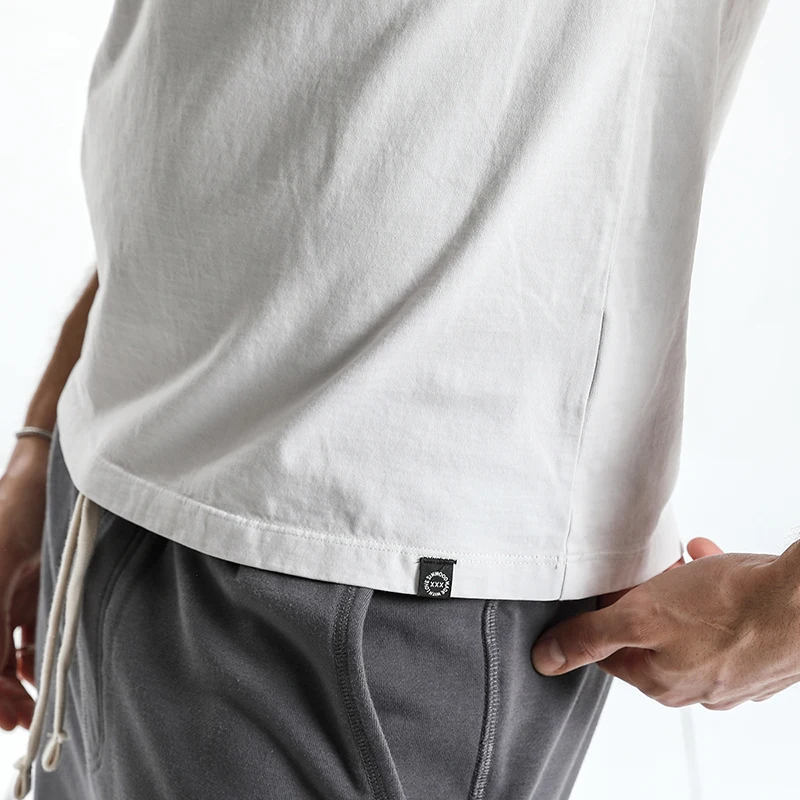 SIMWOOD Лето 2019 г. Новый необработанный вырез лодочкой футболка для мужчин Slim Fit