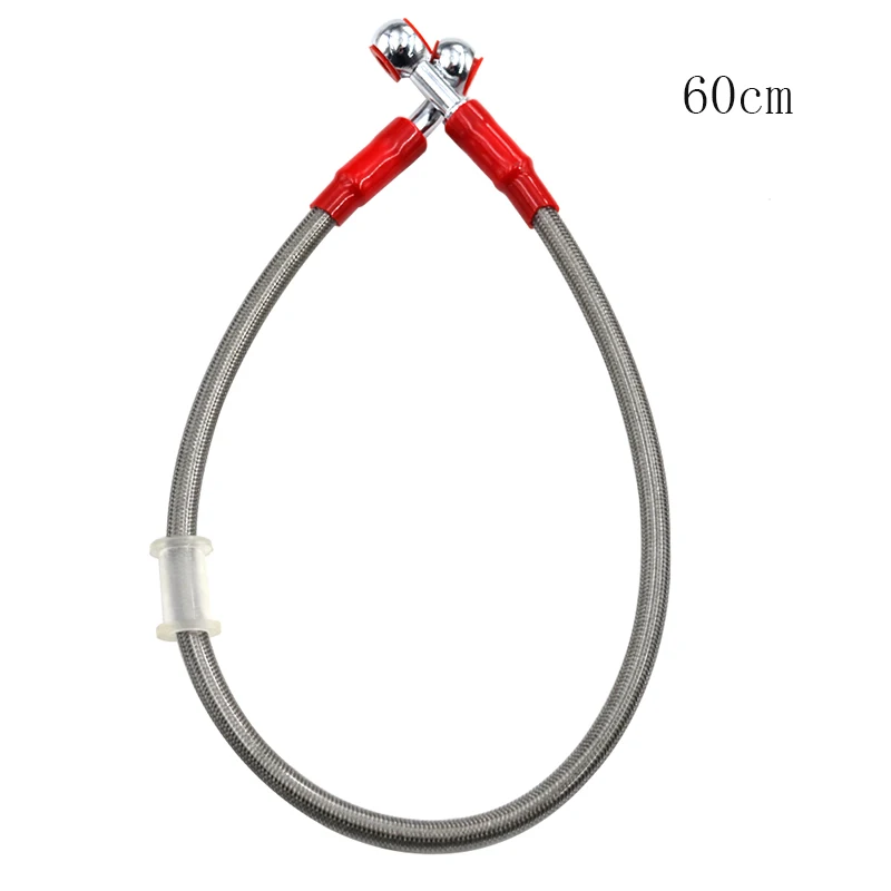 Silver 60cm Мотоцикл 50 см 60 см 65 см Байк Плетеный Стальной гидравлический усиленный тормозной провод клатч Масляный шланг Универсальный Fit Racing MX - Цвет: Silver 60cm