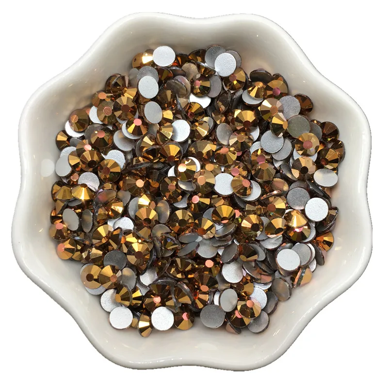 Good Quality Gold DIY Strass Crystal ss3-ss30 Non HotFix Nail Art Flatback Rhinestones for Clothes Decorations | Дом и сад