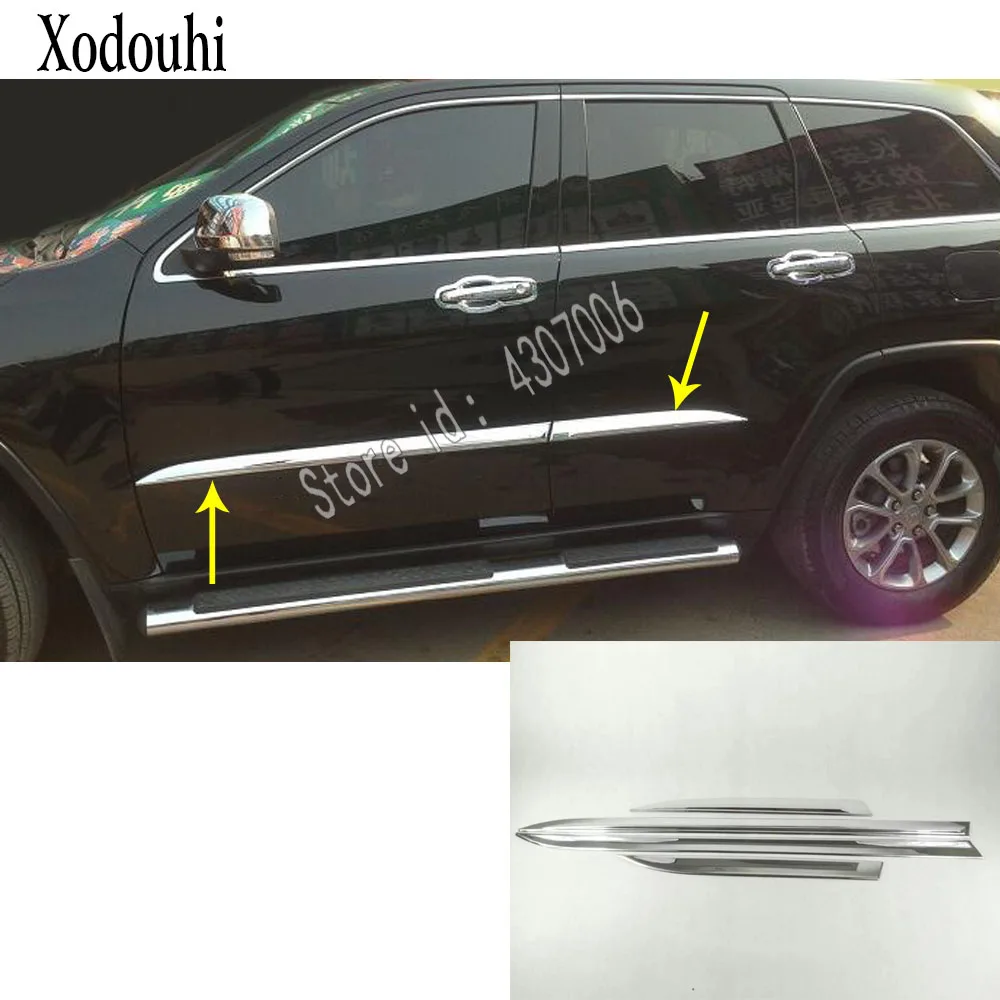 

Для Jeep Grand Cherokee 2014, 2015, 2016, 2017, 2018, 2019, детектор автомобиля, отделка кузова, молдинг на боковые двери, Полоска, Литые детали, вытяжки, 4 шт.