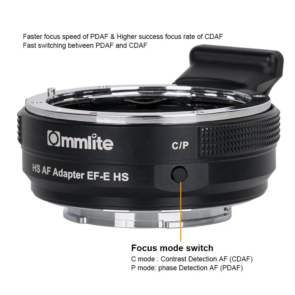 Commlite EF-E HS высокоскоростное электрическое кольцо-адаптер для объектива AF Canon EF/EF-S