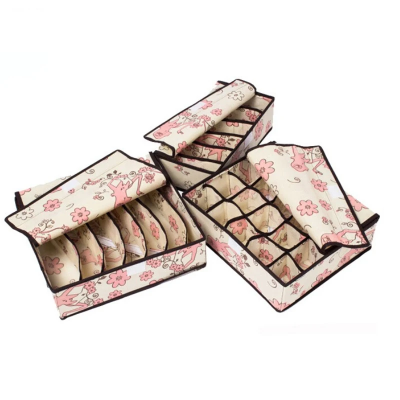 1 комплект складные ящики для хранения с чехлом нижнего белья складной