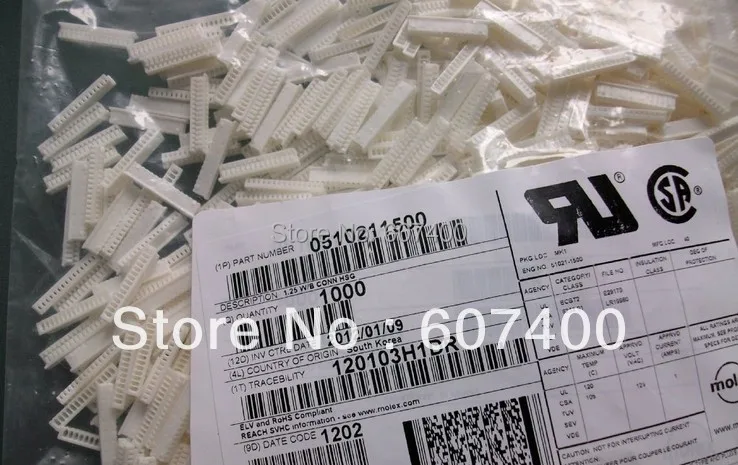 0510211500 CONN HOUSING 15POS 1 25 мм 51021-1500 молекс Соединители Клеммы корпуса 100% новые и