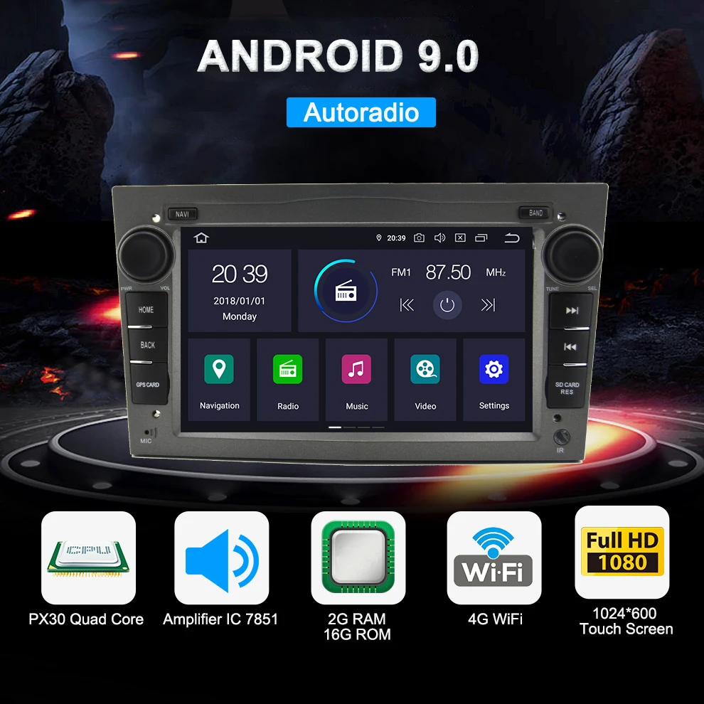 Автомобильный мультимедийный плеер AUTOTOP Opel Android 2 Din Android 9,0 Opel DVD gps для Astra Meriva Vectra Antara Zafira Corsa Vauxhall