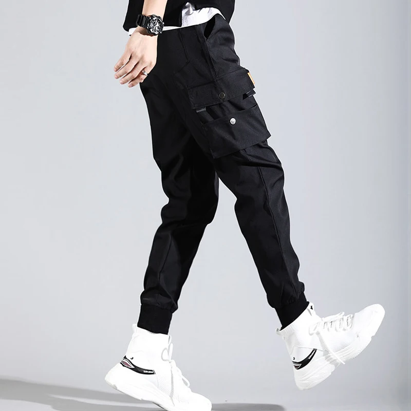 

Hip Hop Men Pantalones Hombre High Street Kpop Casual Cargo Pants with Many Pockets Joggers Modis Streetwear Trousers Harajuku