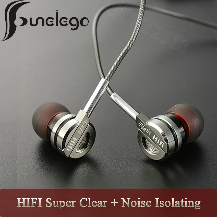 Funelego New Earplugs Earphone With MIC Use For Apple Android Smart Phone F23 Model Stereo Heavy Bass MP3 HD Metal Case | Электроника