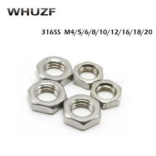 

DIN439 GB6172 316 stainless steel hexagonal thin nut M3 M4 M5 M6 M8 M10 M12 M20 prevent from rusting nuts