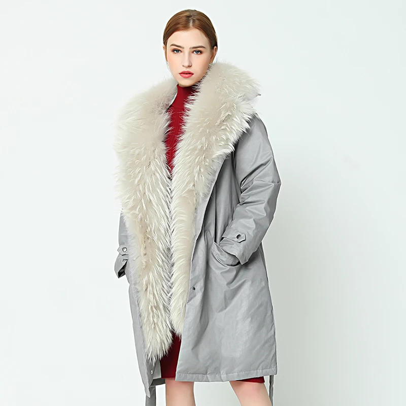 OFTBUY 2019 зимняя куртка женская длинная Парка черная верхняя одежда парки