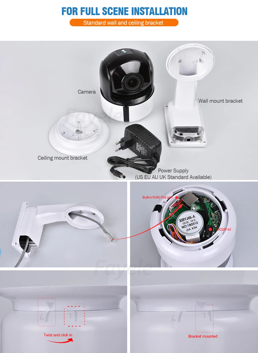 Безопасности " Нини Скорость купольная POE 1080 P PTZ Камера IP 2MP телеметрией 4X зум Аудио Микрофон IR60M p2P Phone View IP66 Водонепроницаемый