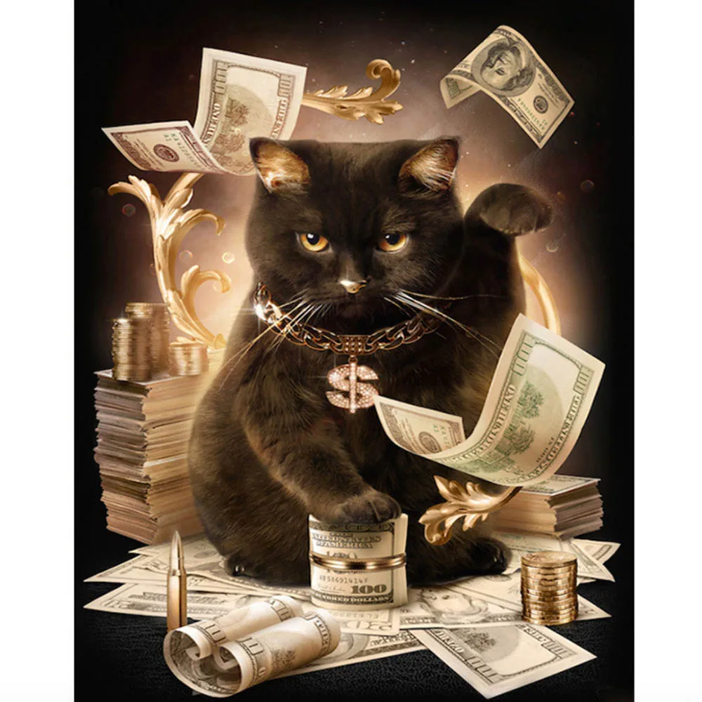 Cat 10 Рамка Животные Кошки Сделай Сам Набор для рисования по номерам Современная Настенная художественная картина холст краски уникальный подарок для домашнего декора небо gato - Цвет: Cat 10