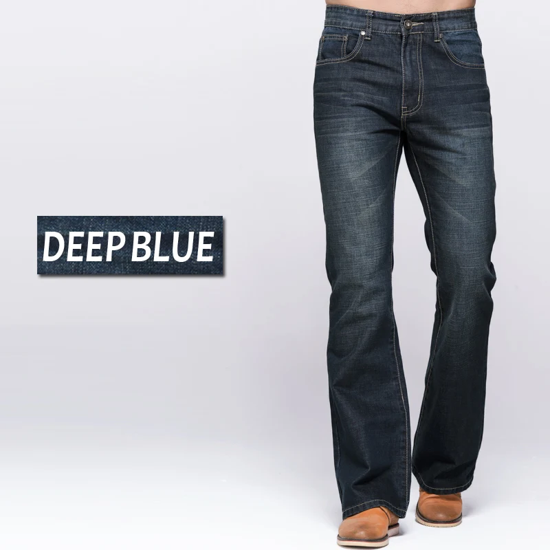 Stretch Deep Blue GRG, мужские джинсы, традиционный крой, джинсы для ног, классические Стрейчевые джинсы, темно-синие джинсы, мужские Модные Стрейчевые штаны - Цвет: Stretch Deep Blue