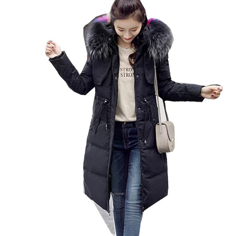 Real fur collar Ultra keep warm white Duck Down Jacket new Coat Female Overcoat Slim Jackets Winter down Coats Parkas Padded
