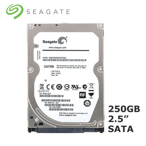 Внутренний жесткий диск для ноутбука Seagate, 2,5 дюйма, 250 ГБ, 2 Мб/8 Мб, 5400 об/мин-7200 об/мин, 160 дюйма