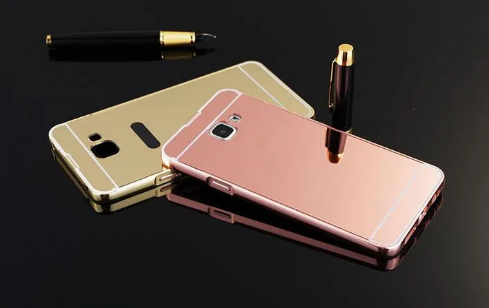 Роскошные зеркальные Чехлы цвета розового золота для Samsung Galaxy A7 2018 A750 алюминиевая