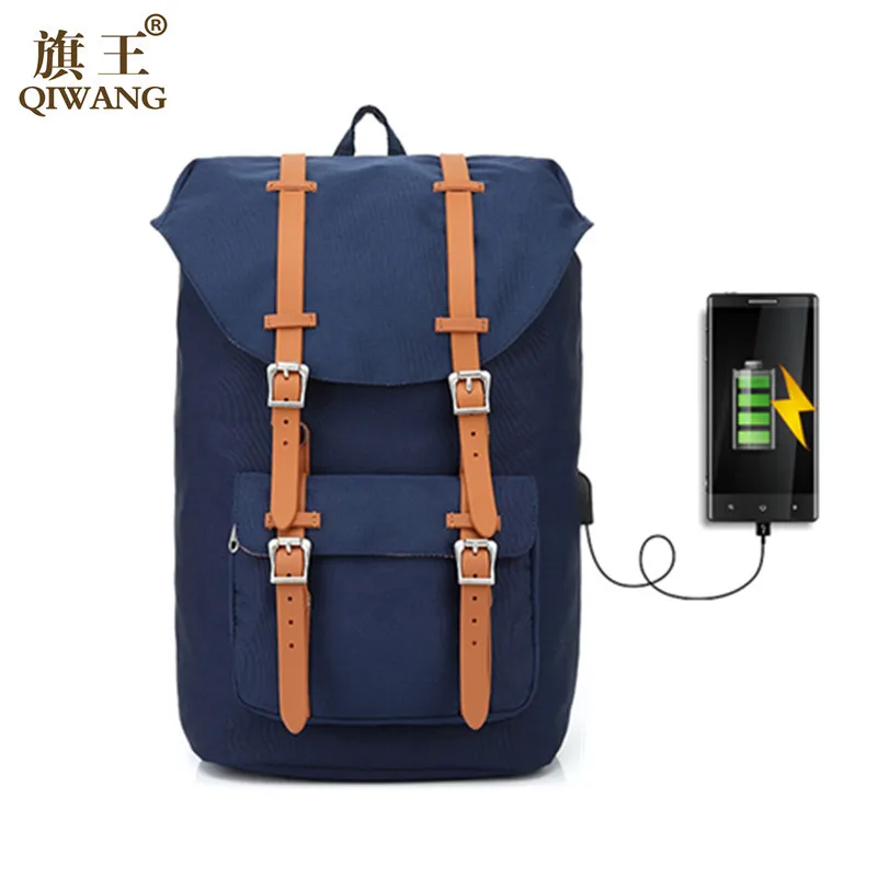 Холщовый Рюкзак женский рюкзак Мужской USB ноутбук компьютерные сумки для