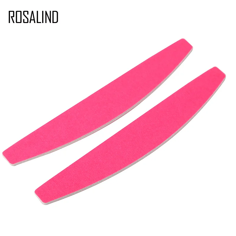 ROSALIND 10 шт./компл. пилка для ногтей Профессиональная форма для ногтей 2 сторона Луна дизайн Маникюрный Инструмент моющийся полумесяц пилка дизайн ногтей