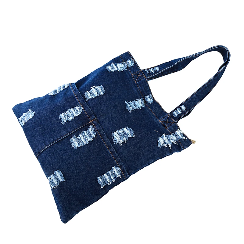 Женская сумка через плечо из джинсовой ткани Большая вместительная