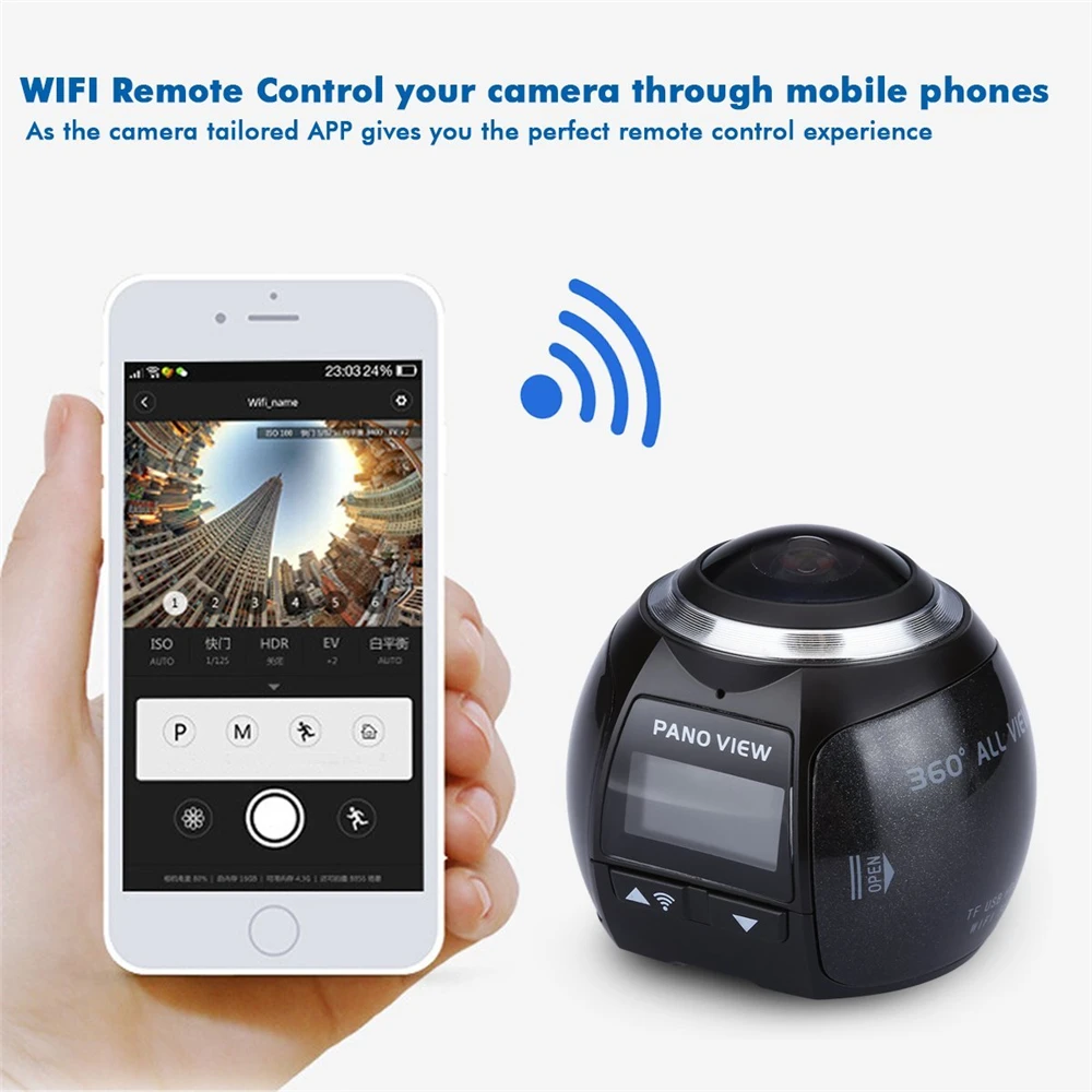 YIXIANG V1 wifi 3K 30FPS 16MP Спортивная Экшн-камера 360 градусов ультра HDMI HD Выход мини Панорамное видео 3D VR камера с мультом