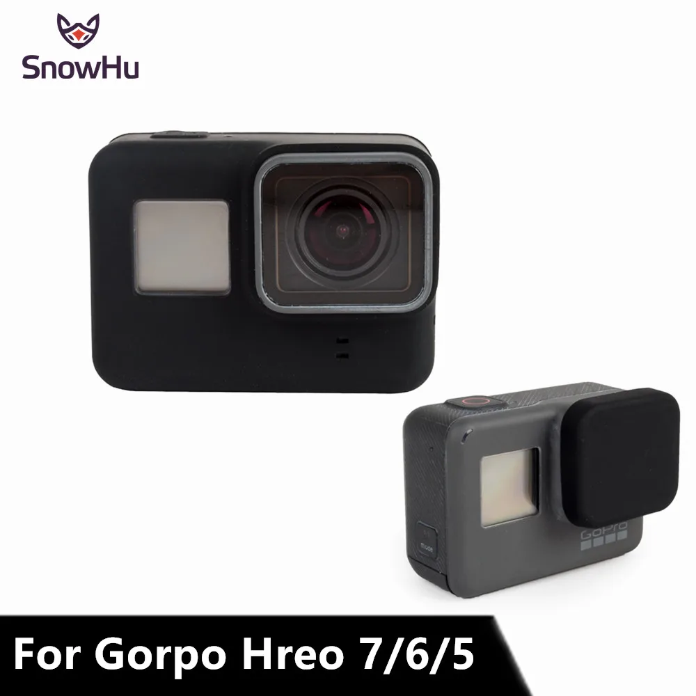 

SnowHu For GoPro Accessories Action Camera Case Protective Silicone Case Skin +Lens Cap Cover For Go Pro Hero 7 6 5 GP502