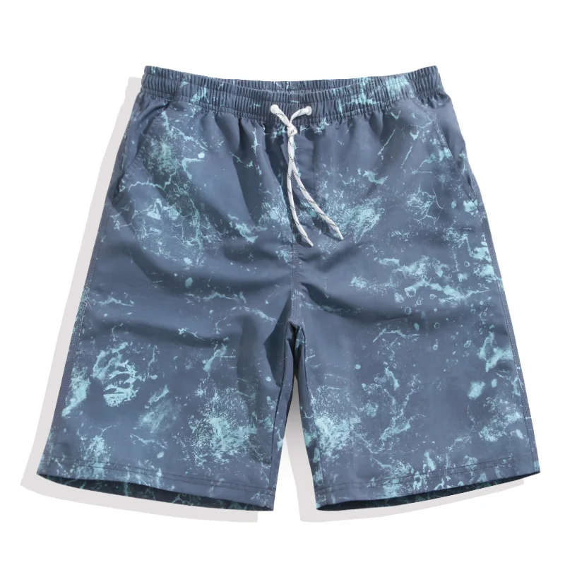 Мужские быстросохнущие пляжные шорты с принтом летние эластичной резинкой на