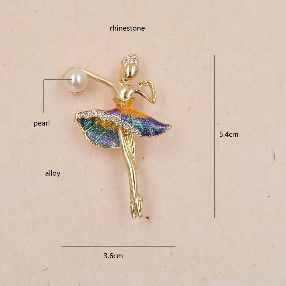 Gymnastics Girl Brooches for Women Cute Enamel Ballet Dancing Pin Bijouterie Corsage Fashion Jewelry | Украшения и аксессуары