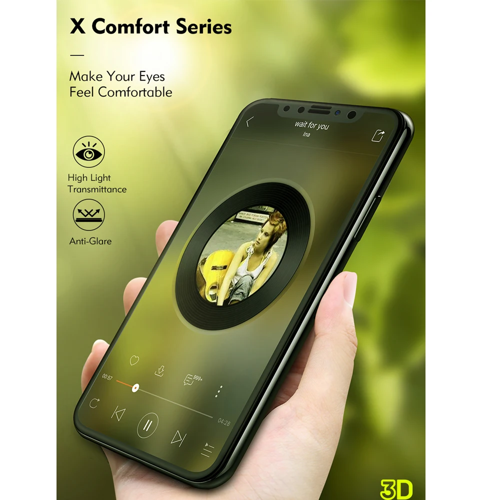 Pelicula For iPhone x Tempered Glass Make Your Eyes Comfortable X Screen Protector Ultra-Thin Protection | Мобильные телефоны и