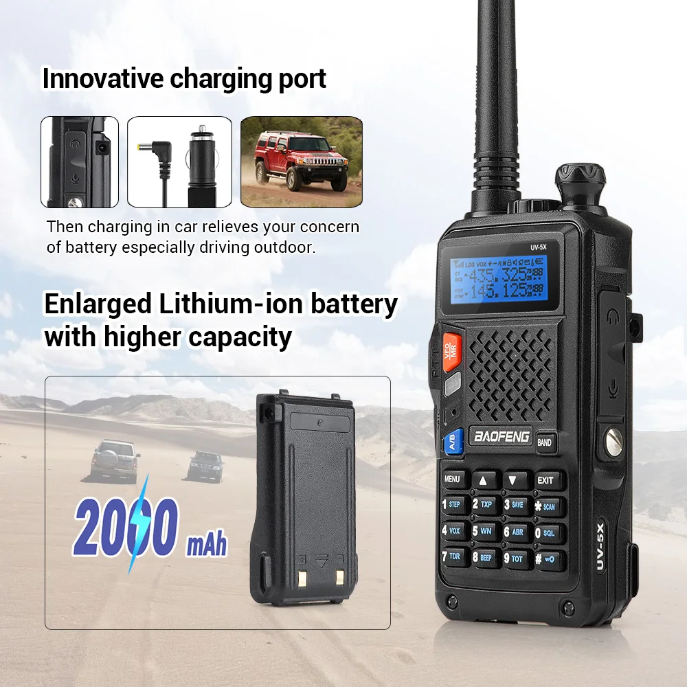 Оригинальный BAOFENG UV 5X обновленная версия 5R UV5R двухстороннее Радио рация FM Функция