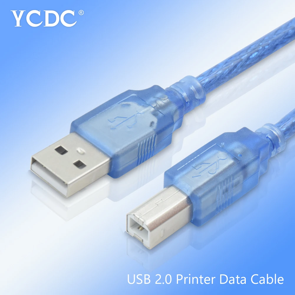1 m/1,8 m/3 m/5 m высокоскоростной черный/прозрачный 480Mpbs USB 2,0 кабель для передачи данных для принтера шнур сканера для Xerox Canon HP, Brother Arduino