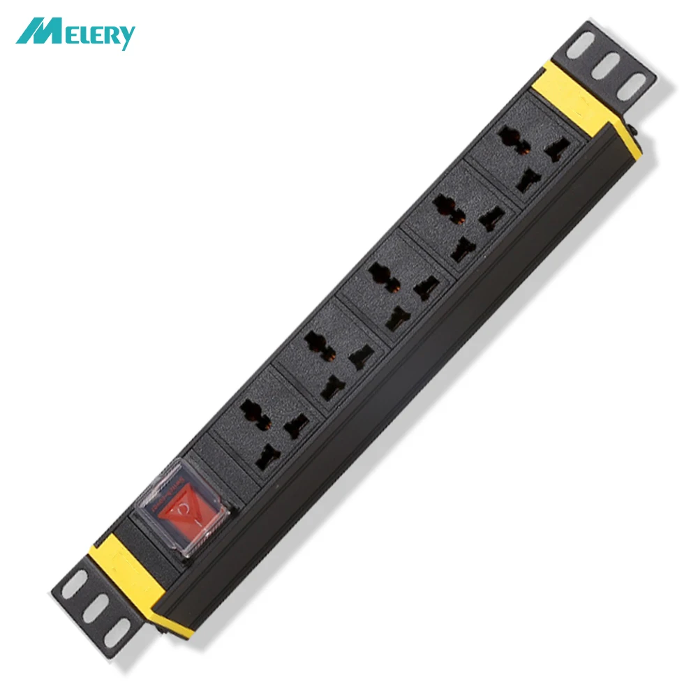1U PDU удлинитель для кабинета розетка 5 Way Universal Outlets10A Амперметр Вольтметр 485