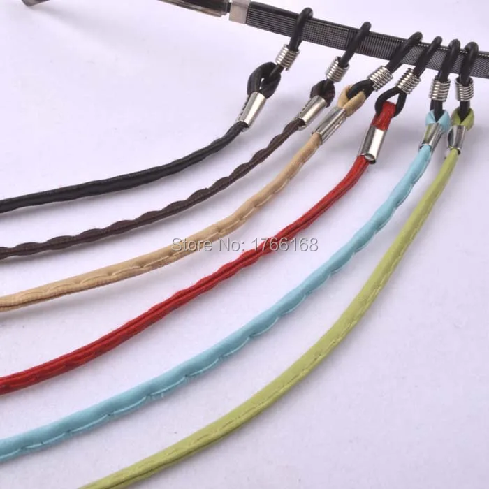 

Wholesale 20pcs PU Leather Eyeglass Cord Adjustable End Glasses Holder colorful Leather Glasses neck strap rope Band 6colors