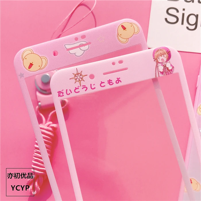 Для iphone XS Max милый Cardcaptor Sakura задний Чехол+ пленка для экрана из закаленного стекла, Девушка Мягкий чехол для iphone X XR 6 7 8plus