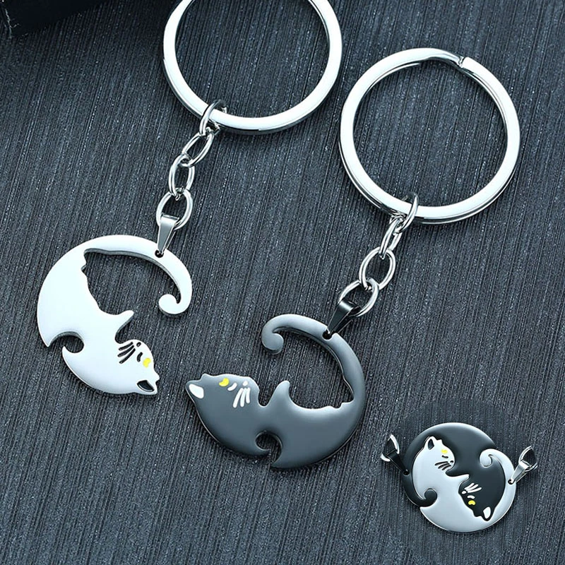 Пара Yin Yang брелок для домашних животных кошка головоломка кусок пара котенок