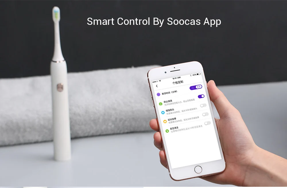 Xiaomi SOOCAS SOOCARE X3 умная Соник электрическая щетка Bluetooth Водонепроницаемая беспроводная зарядка Android iOS MiHome приложение пульт дистанционного управления