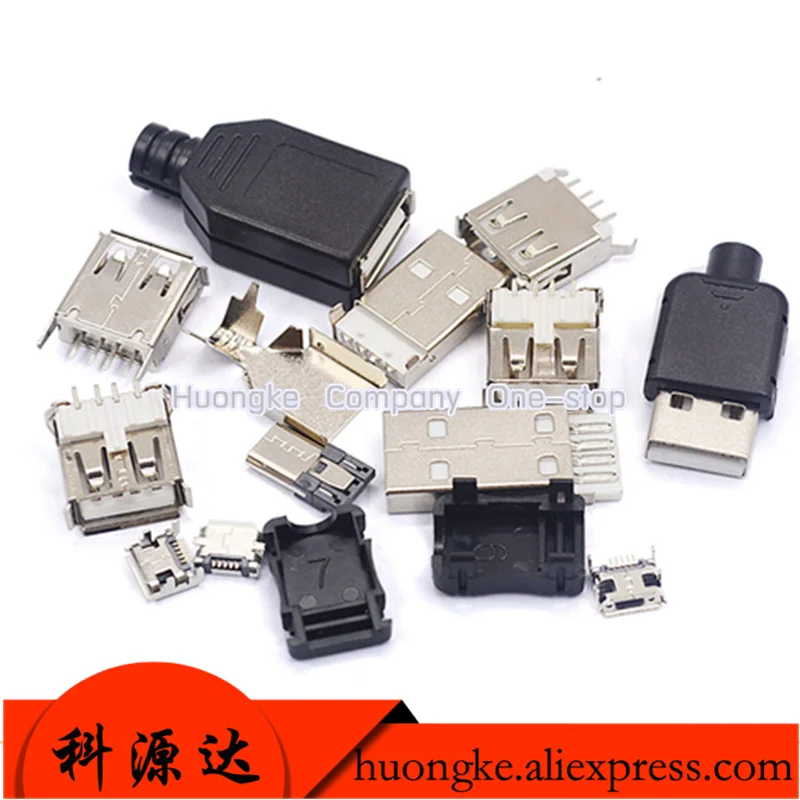 10 шт./лот USB интерфейс женский мужской разъем типа A B Тип патч прямо в изогнутую