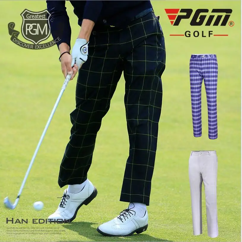 

PGM Golf Sportswear Men waterproof stretch quick-drying thin golf plaid pants Summer Breathable Golf Sports Trousers Plus Size