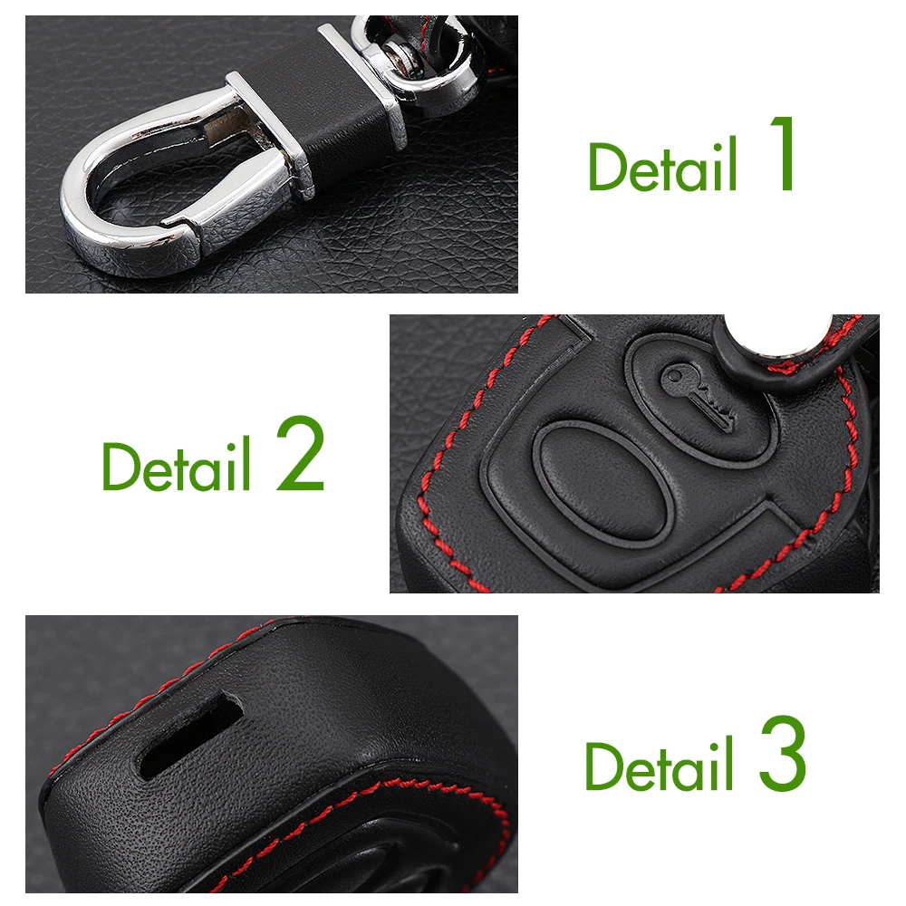Black Leather Car Key Case Cover For Volkswagen VW Polo Golf Passat Bora Jetta SKODA FABIA OCTAVIA Seat Ibiza Leon | Автомобили и