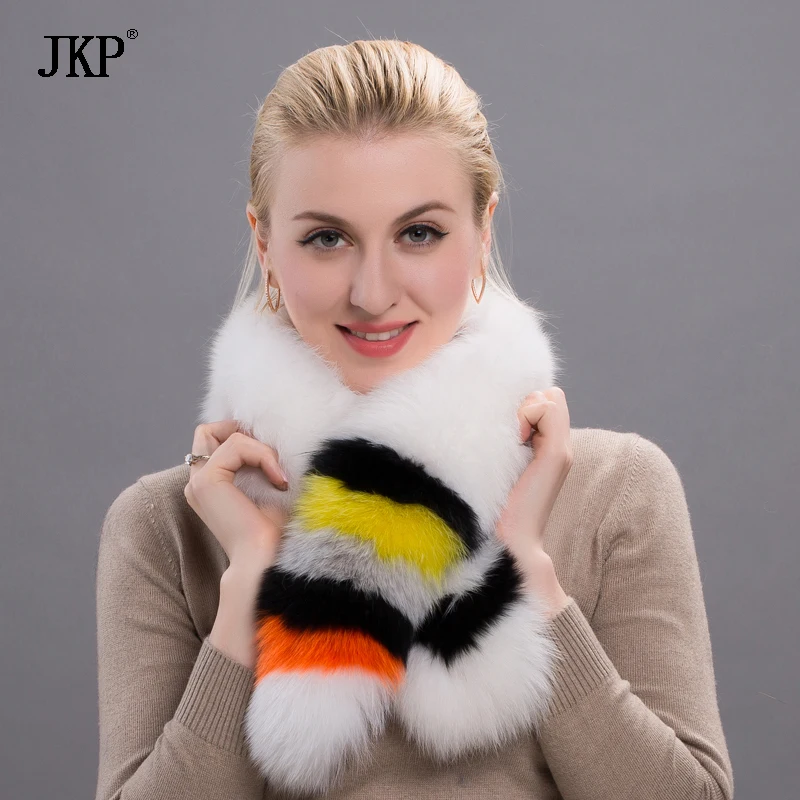 2018 зимний женский меховой воротник из 100% натурального Лисьего меха теплый шарф |