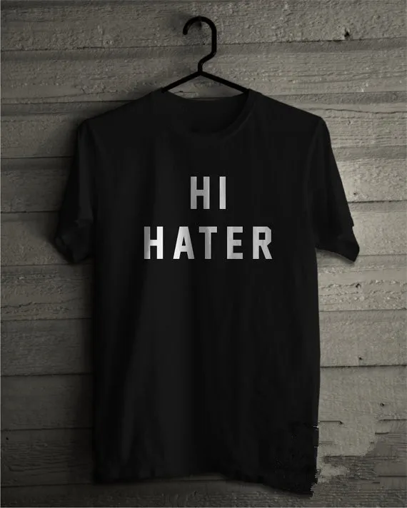 

Новое поступление, модная Новая летняя футболка «HI HATER», высококачественные хлопковые футболки, женская футболка с коротким рукавом, беспла...
