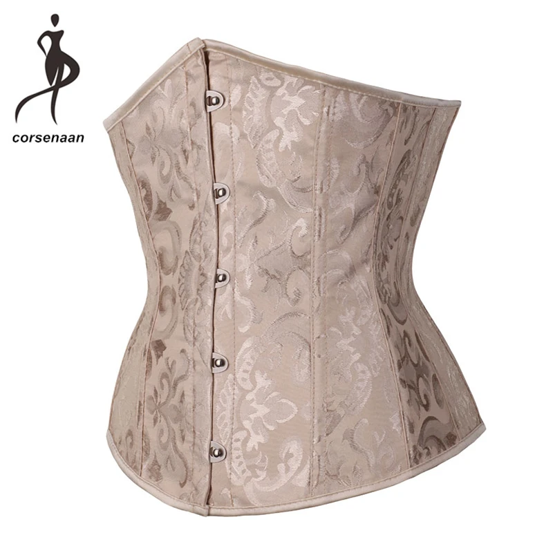 Плюс Размер Жаккард талии Cincher Shaper наряд Цветочная парча кружева вверх подгрудный корсет на косточках с стринги 2833