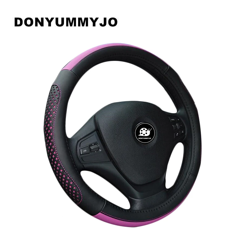 Чехол для руля DONYUMMYJO из микрофибры с кожаным отверстием Женский пушистый чехол