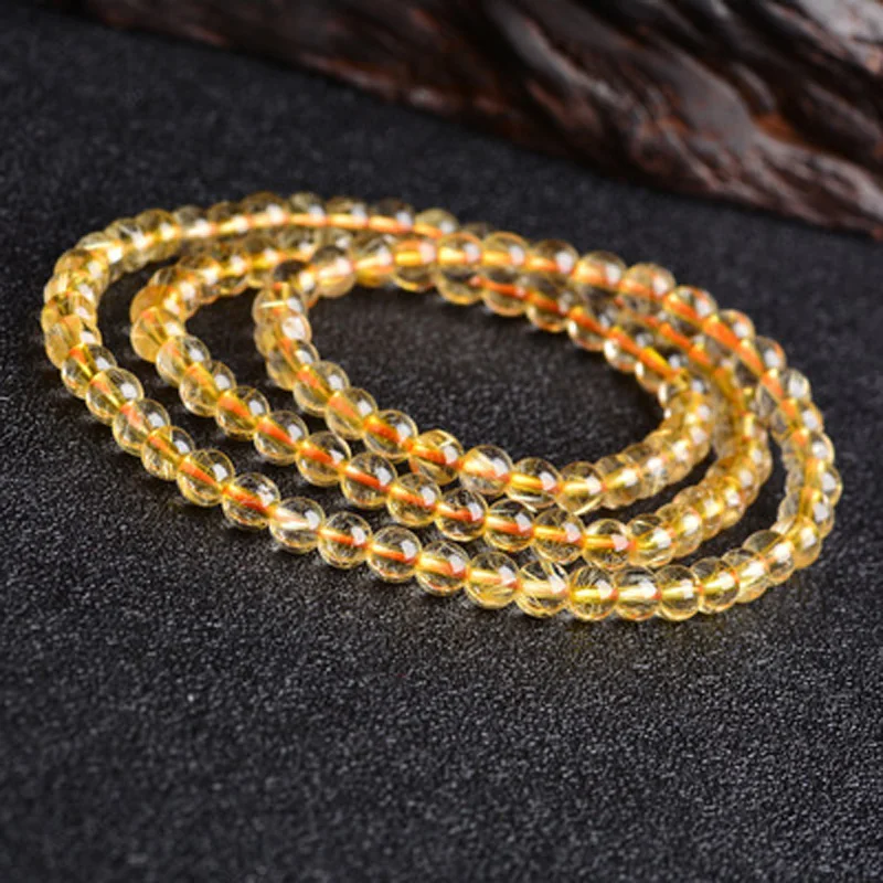 

5A crystal beads female girl party necklace gift stone ball perimeter 55 cm clavicle jewelry 4 mm beads 3 ring bracelet