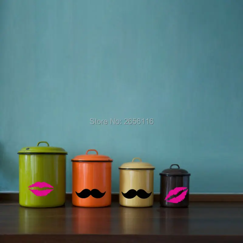 Виниловые Настенные стикеры сделай сам с усами и красными губами настенные