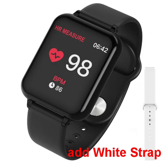 add White strap Мужские и женские Смарт-часы IP67 водонепроницаемый монитор сердечного ритма браслет артериального давления несколько спортивных режимов для Android Xiaomi IOS - Цвет: add White strap