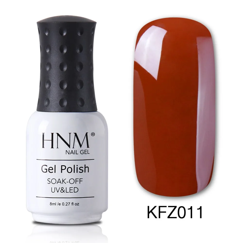 Гель лак для ногтей HNM кофейно коричневый полуперманентный УФ 8 мл|gel polish uv|nail gel