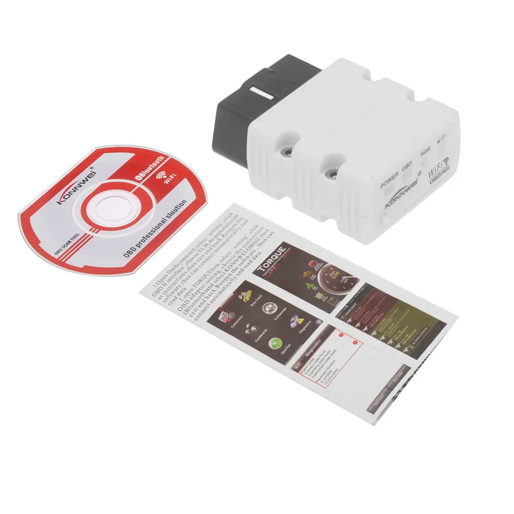 Автомобильный сканер 2019 KONNWEI KW902 WiFi ELM327 OBD2 диагностический obd ii ридер для iOS и